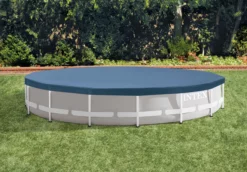 Bâche de Protection Hors-sol Vinyle Ronde Ø4,57 M Intex - Couverture de Piscine Durable et Résistante