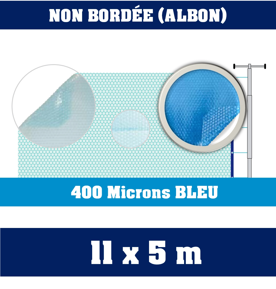 Bâche à Bulles Prédécoupée 11 x 5 m - 400 Microns - Protection Piscine 1 Bâche à Bulles Prédécoupée 11 x 5 m - 400 Microns - Protection Piscine