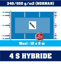 Bâche à Barres 4S Hybride Irricover - Couverture de Piscine Sécurisée et Durable