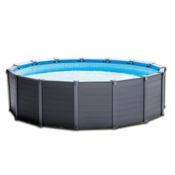 Piscine Hors-sol Graphite 4,78 x 1,24 m - Intex - Piscine Tubulaire Durable et Facile à Installer
