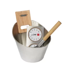 Kit Sceau Et Louche pour Spa et Sauna - Accessoires Essentiels en Bois