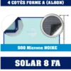 Bâche à Bulles 500 Microns Solar-8 Noire - Protection Solaire pour Piscine