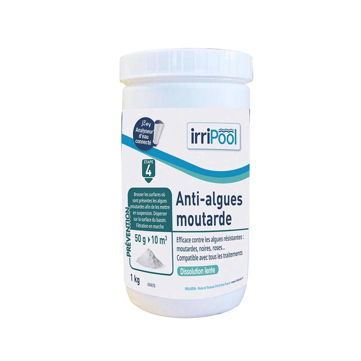 Anti-algues Moutarde 1 Kg Irripool - Algicide Puissant pour Piscine - Traitement Efficace 1 Anti-algues Moutarde 1 Kg Irripool - Algicide Puissant pour Piscine - Traitement Efficace