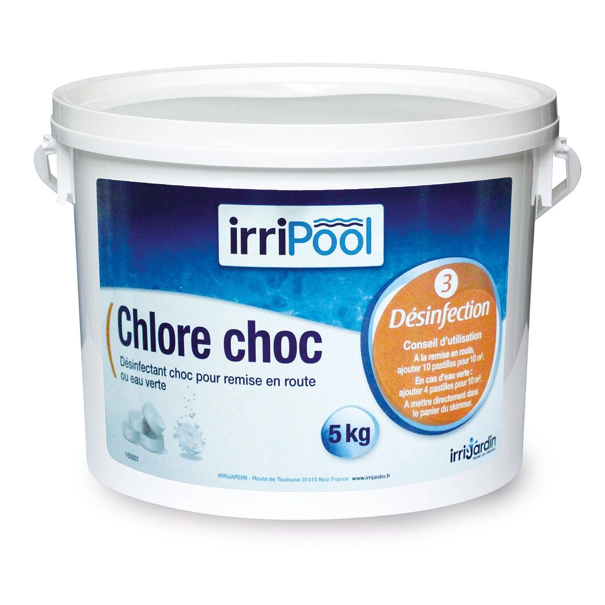 Chlore Choc 5 Kg Irripool - Traitement Intensif pour Piscine - Chlorine Choc Rapide 1 Chlore Choc 5 Kg Irripool - Traitement Intensif pour Piscine - Chlorine Choc Rapide