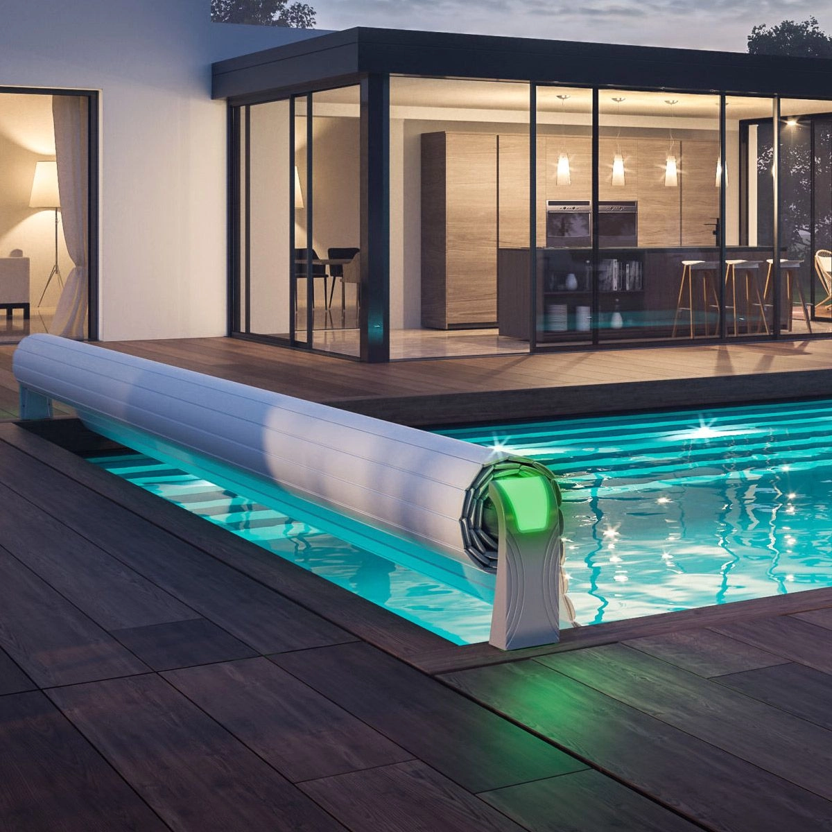 Volet Roulant Open Aero Abriblue - Couverture de Piscine Sécurisée et Étanche 1 Volet Roulant Open Aero Abriblue - Couverture de Piscine Sécurisée et Étanche