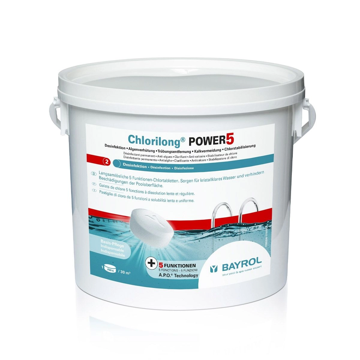 Chlorilong Power5 5 Kg Bayrol - Chlore Lent pour Piscine - Traitement Efficace